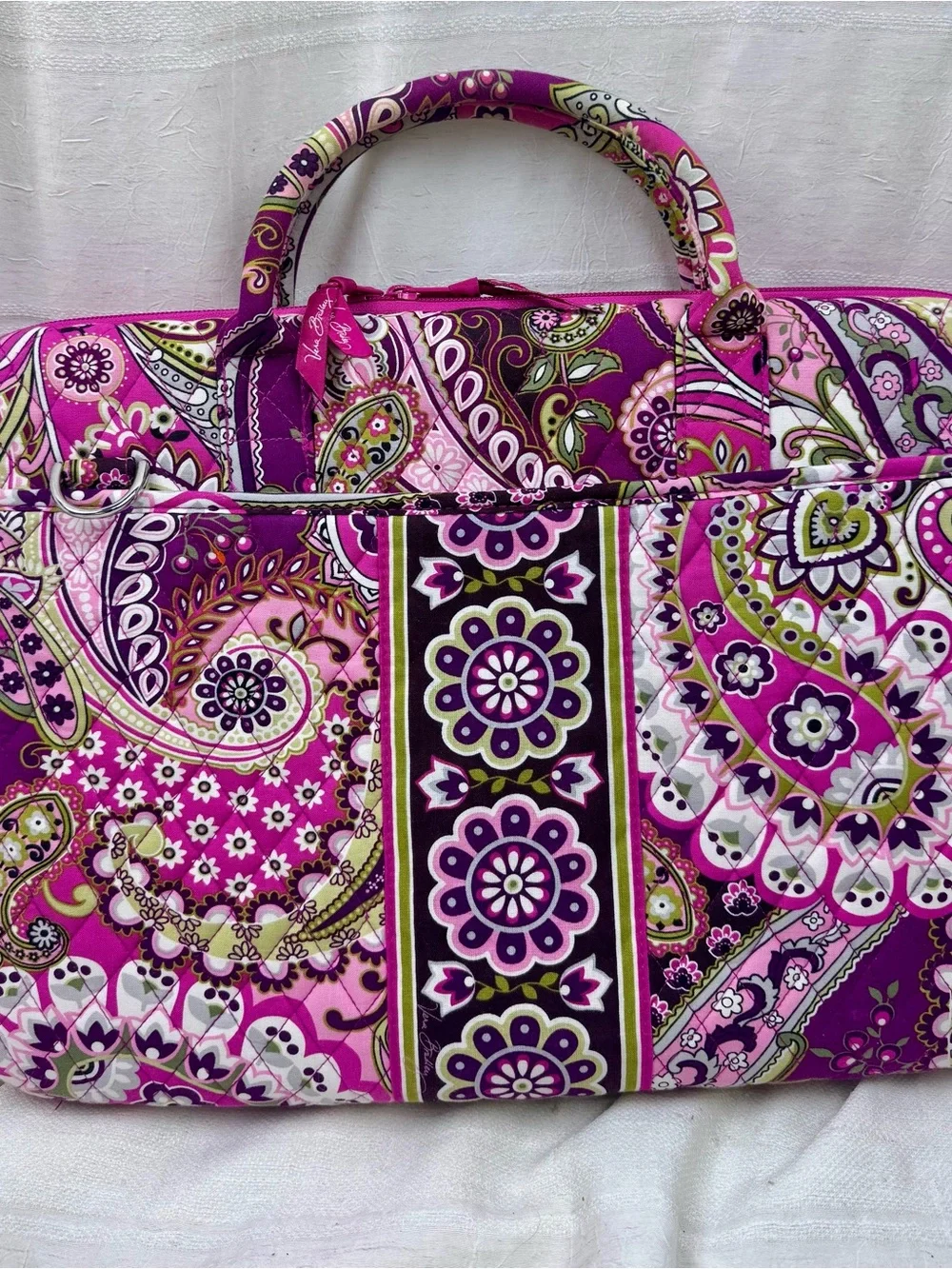 Vera Bradley Laptop Portfolio Hard Shell Computer Travel Very Berry Paisley NWOT